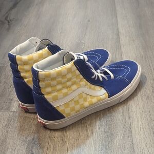 Vans Blue and Yellow Athletic High-Top Sneakers